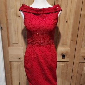 Sherri Hill Red Embellished Cocktail Dress size 2